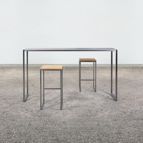 Tavolo alto contemporaneo - at_07 - Silvio Rohrmoser - in alluminio anodizzato / con supporto in acciaio inossidabile lucido / rettangolare