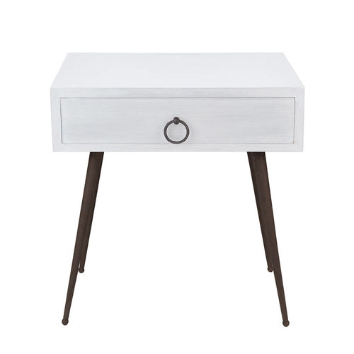 Comodino classico - LOLA - BLANC D'IVOIRE - in MDF / in legno compensato / con supporto in ferro