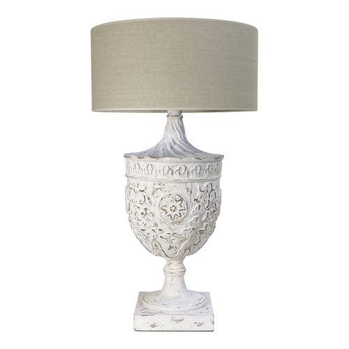 Lampada da tavolo - ATHENAIS - BLANC D'IVOIRE - in legno / classica / con cavo
