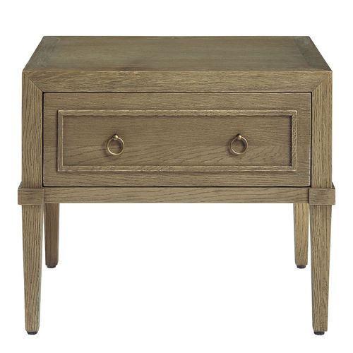 Comodino classico - ARIANNE - BLANC D'IVOIRE - in rovere / con supporto in legno / rettangolare