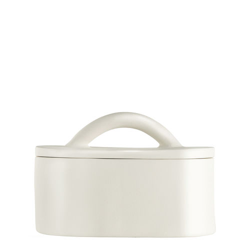Contenitori portaoggetti in ceramica - TERRA - BLANC D'IVOIRE - con coperchio