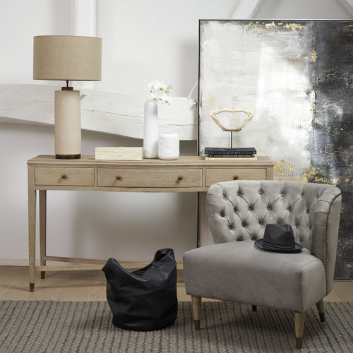 Consolle classica - INES - BLANC D'IVOIRE - in rovere / con supporto in quercia / con supporto in ottone