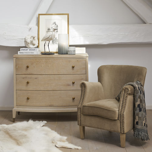Cassettone classico - INES - BLANC D'IVOIRE - in rovere / fatto a mano / 3 cassetti