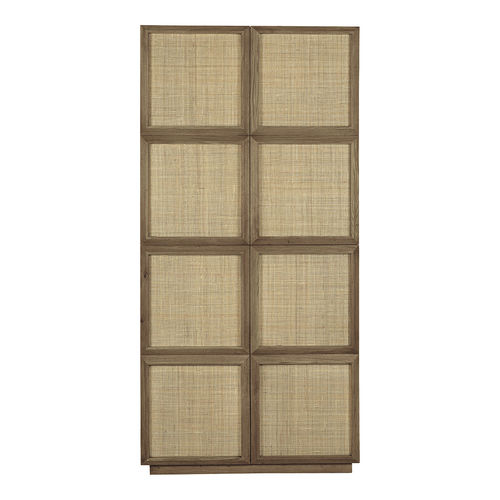 Armadio classico - EMA   - BLANC D'IVOIRE - in rovere / in rattan / con ante battenti