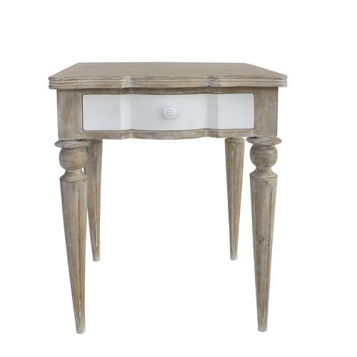 Comodino classico - LINDA - BLANC D'IVOIRE - in legno massiccio / in MDF / con supporto in legno massiccio