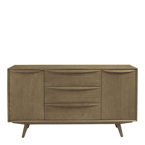 Credenza design scandinavo - MELINA - BLANC D'IVOIRE - in rovere / con ripiano / con cassetti