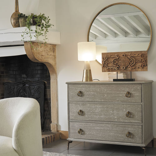 Cassettone classico - GABRIELLE - BLANC D'IVOIRE - in MDF / in alluminio / fatto a mano