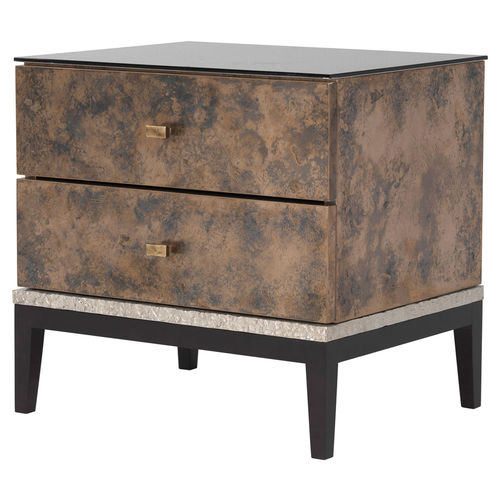 Comodino classico - MONACO - Decorus - in bronzo / in vetro / rettangolare