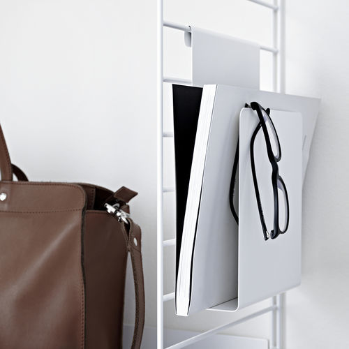Portariviste contemporaneo - STRING FURNITURE - per uso residenziale / in acciaio termolaccato / bianco