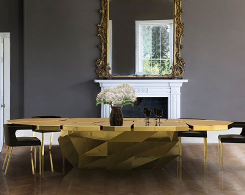 Tavolo da pranzo design originale - STONE - Bat Eye - in legno / ovale / per uso residenziale