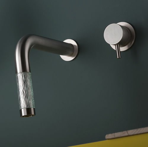Miscelatore per lavabo - REVITRUM 12551+6100 - MINA Rubinetterie - da parete / da incasso / in acciaio inossidabile