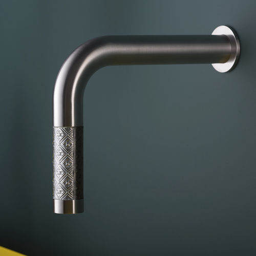Bocca per lavabo in acciaio inossidabile - REVITRUM 12551 - MINA Rubinetterie - da parete / dorata / grigia