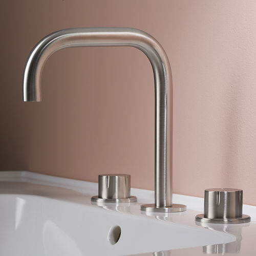 Miscelatore doppio comando per lavabo - SYNTH 4817 - MINA Rubinetterie - da appoggio / in acciaio inossidabile / da bagno