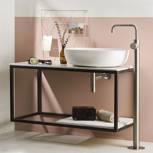 Miscelatore per lavabo - m - MINA Rubinetterie - per lavamani / a pavimento / in acciaio inossidabile