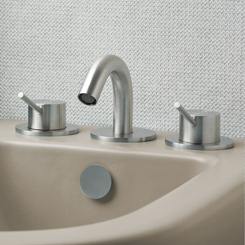 Miscelatore doppio comando per bidet - CORSIVO 11890 - MINA Rubinetterie - da appoggio / in acciaio inossidabile / da bagno