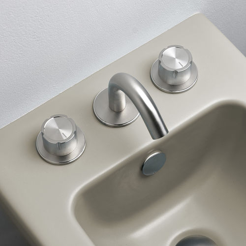 Miscelatore doppio comando per lavabo - SYNTH 4890 - MINA Rubinetterie - da appoggio / in acciaio inossidabile / da bagno