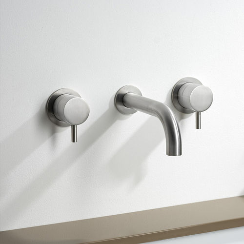Miscelatore doppio comando per lavabo - STIRIANA 6289 - MINA Rubinetterie - da parete / in acciaio inossidabile / da bagno