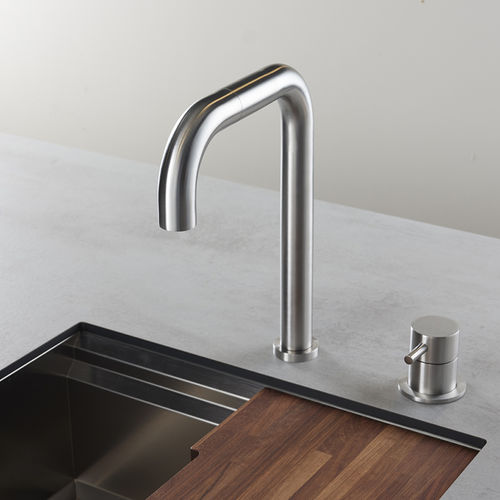 Miscelatore da appoggio - TIDE 96125 - MINA Rubinetterie - in acciaio inossidabile / da cucina / 2 fori