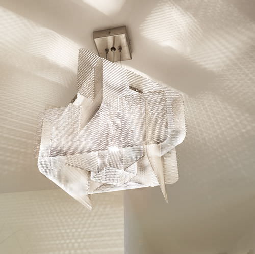Lampada a sospensione - CUBE N°28A - Vidé Creation Paris - in acciaio inossidabile lucido / contemporanea / con cavo