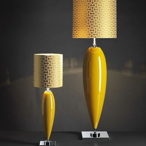 Lampada da terra - CHARLOTTE - Carlesso - in porcellana / in seta / contemporanea