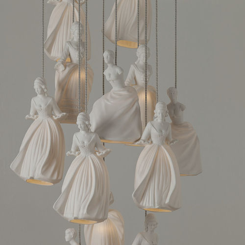 Lampada a sospensione - DAME - Carlesso - in porcellana / in stile barocco / con cavo