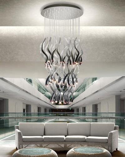 Lampadario contemporaneo - PLIET - Carlesso - in vetro / in vetro soffiato / LED