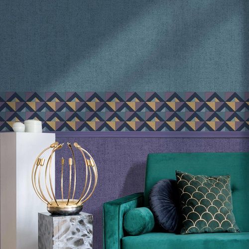Fregio di carta da parati contemporaneo - ARCHÈ : MOTUS - Parato - in vinile / con motivi geometrici / multicolore