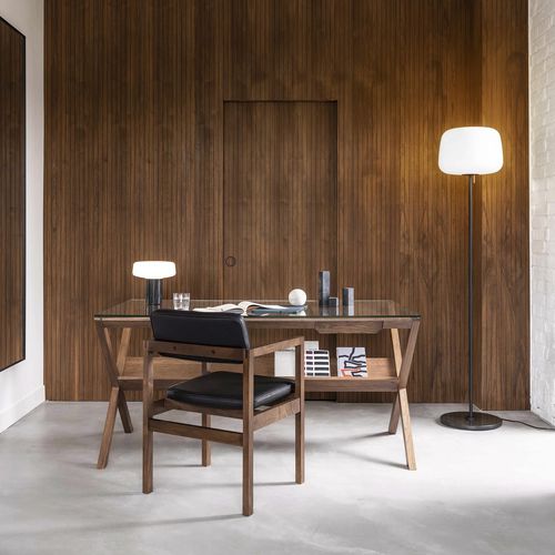 Scrivania da terra - COVET - case - contemporanea / in legno / in vetro