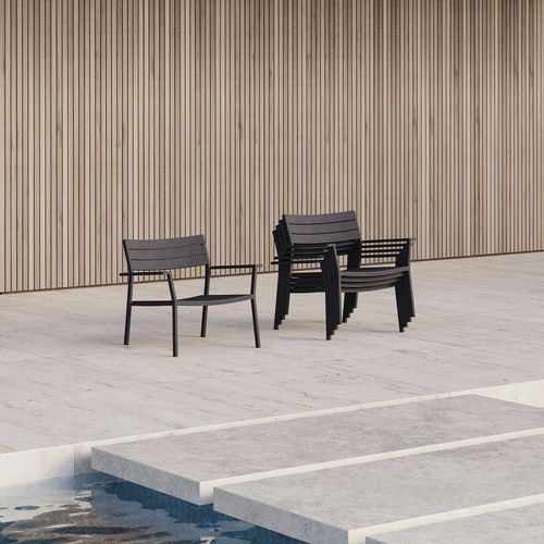 Poltrona contemporanea - EOS - case - in alluminio / impilabile / da giardino