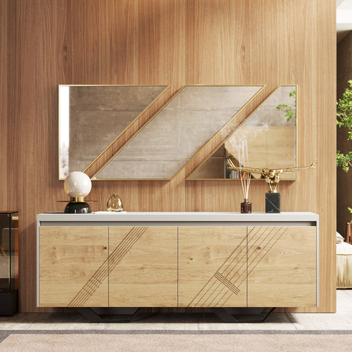 Credenza contemporanea - Enzo - Irmaos Pereira Pacheco, SA - in rovere / con ante battenti / con 4 gambe