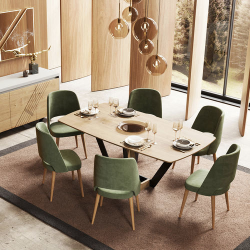 Tavolo da pranzo contemporaneo - Enzo - Irmaos Pereira Pacheco, SA - in rovere / con supporto in quercia / rettangolare