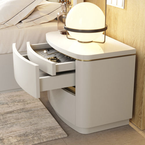 Comodino contemporaneo - Kyara XLUX - Irmaos Pereira Pacheco, SA - in legno / con supporto in legno / rettangolare