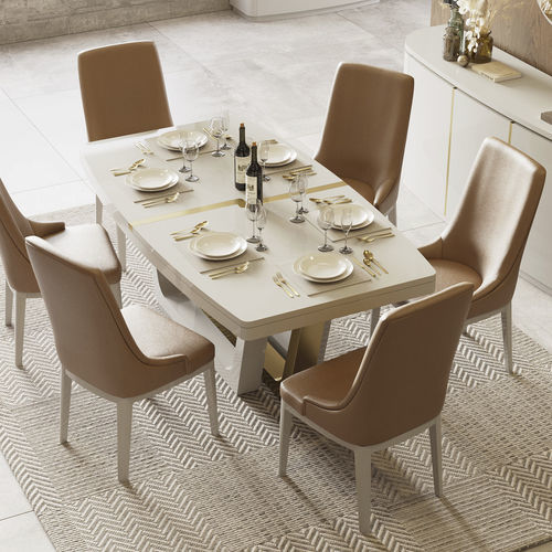 Tavolo da pranzo contemporaneo - Kyara XLUX - Irmaos Pereira Pacheco, SA - in legno / con supporto in legno / con supporto in metallo