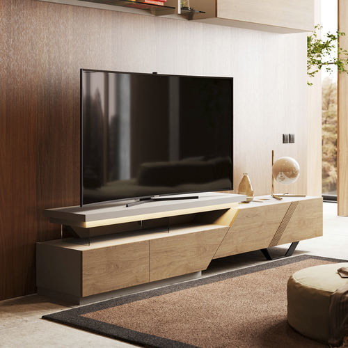 Mobile porta TV contemporaneo - Enzo - Irmaos Pereira Pacheco, SA - con vano contenitore / in legno / marrone