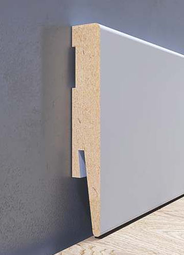 Battiscopa bianco - L01 - Foge - in MDF / rettangolare / impermeabile all'acqua