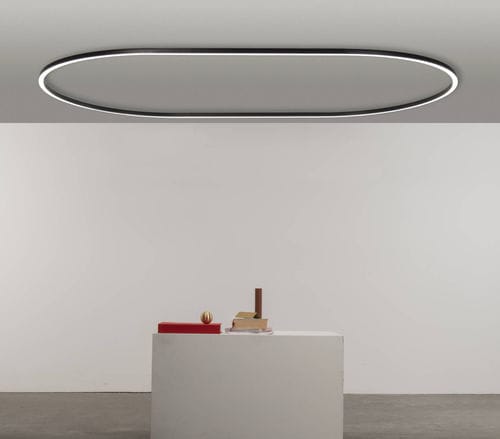 Plafoniera contemporanea - daytona C900x2000 - Andcosta - ovale / in profilato di alluminio / in alluminio laccato