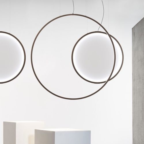 Luce a sospensione - circus round vertical S1500 v2 - Andcosta - LED / ad anelli / IP20