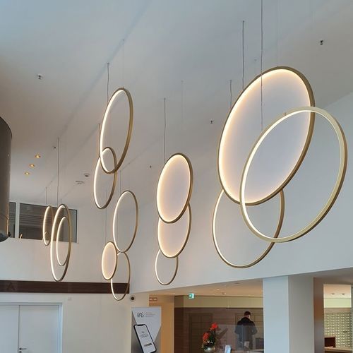 Luce a sospensione - circus round vertical S1000 v2 - Andcosta - LED / ad anelli / IP20