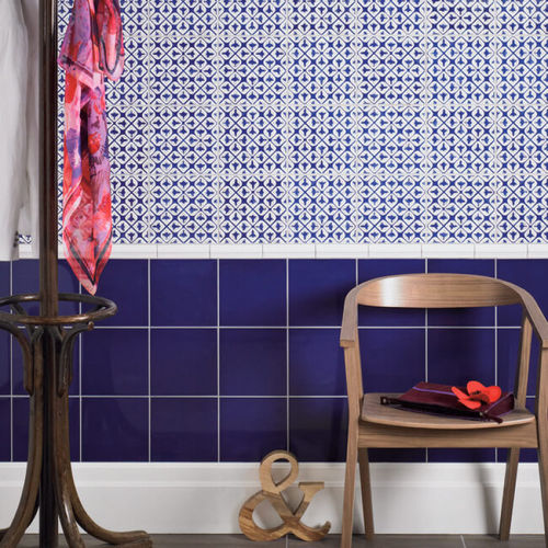 Piastrella in maiolica - GALICIA & TEMARA : TEMARA - British Ceramic Tile Ltd - lucida / con motivo stampato / da cucina