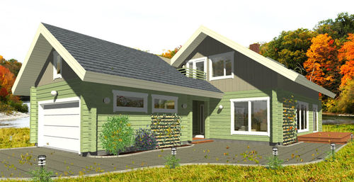 Casa in legno massiccio assemblato - VAHER - PALMATIN Ltd. - ecologica / modulare / contemporanea