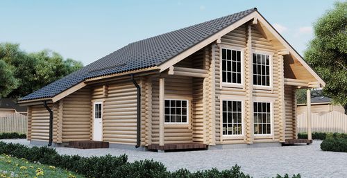 Casa in legno massiccio assemblato - RAIVO - PALMATIN Ltd. - ecologica / bioclimatica / passiva