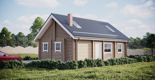 Casa in legno massiccio assemblato - MERIKE - PALMATIN Ltd. - ecologica / passiva / contemporanea