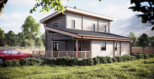 Casa in legno massiccio assemblato - AARE - PALMATIN Ltd. - ecologica / passiva / moderna