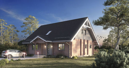 Casa in legno massiccio assemblato - LAIDI - RITSU AS - ecologica / contemporanea / a due piani
