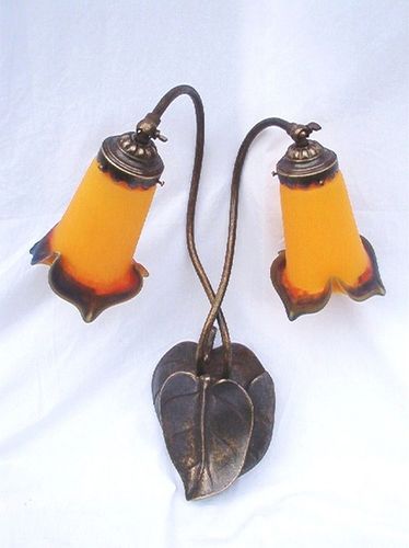 Applique in stile Art Nouveau - N&Eacute;NUPHAR - TIEF - da interno / in ottone / in vetro soffiato