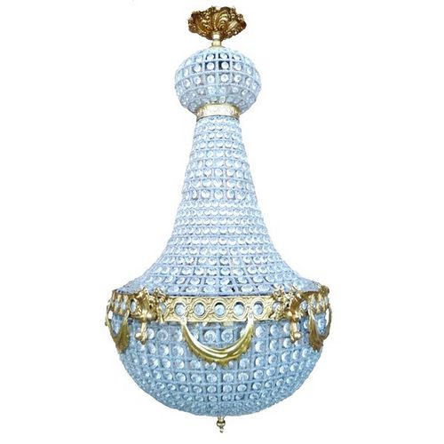 Lampadario in stile Luigi XVI - VERSAILLES - TIEF - in vetro / in bronzo / OLED