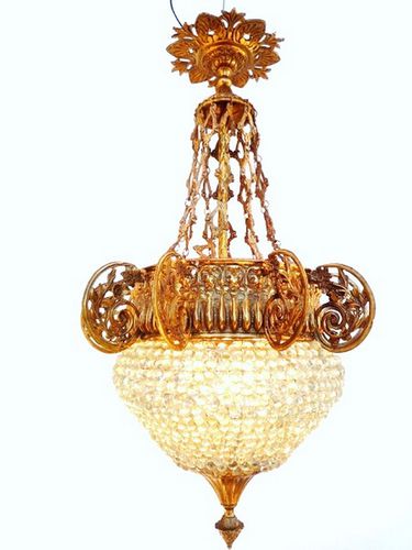 Lampadario in stile barocco - BYZANCE - TIEF - in vetro / in bronzo / OLED