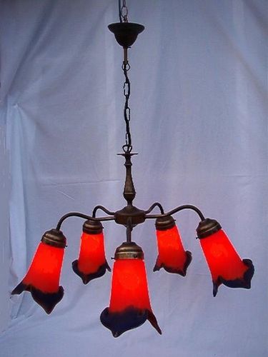Lampadario in stile Art Nouveau - BK 5 TULIPES - TIEF - in vetro