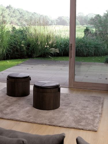 Pouf contemporaneo - STOLL 50 - WILDSPIRIT - in pelle / con contenitore