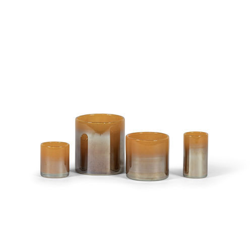 Vaso contemporaneo - LUSTER - DEKOCANDLE - in vetro soffiato / arancione